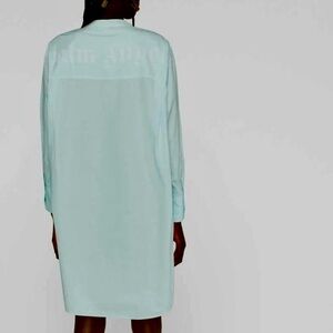 Palm Angels Sky Blue Shirt Dress